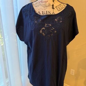 Elegant Navy Blue Women's Top